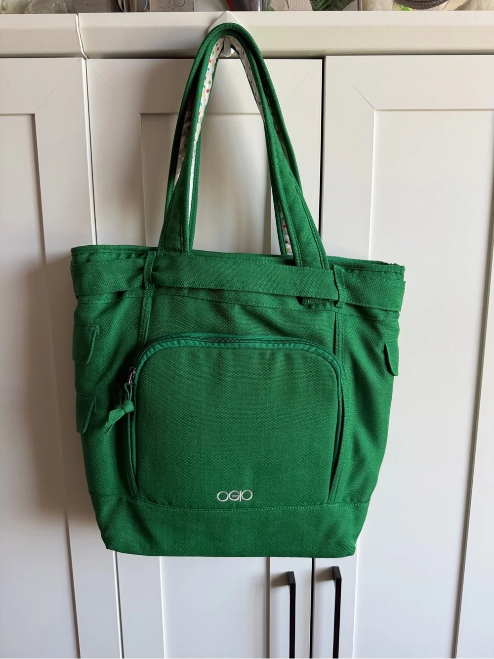 OGIO Green Canvas Tote Bag with Button Detail